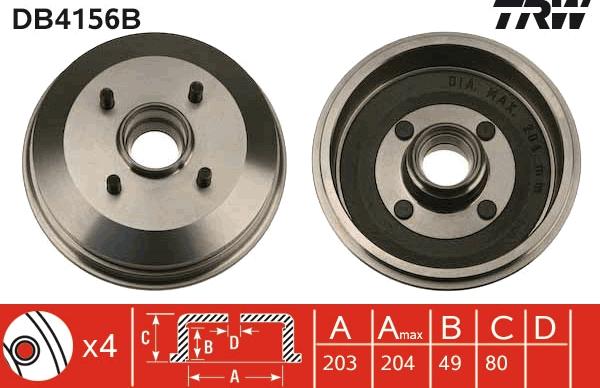 TRW DB4156B - Jarrurumpu inparts.fi