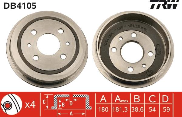 TRW DB4105 - Jarrurumpu inparts.fi