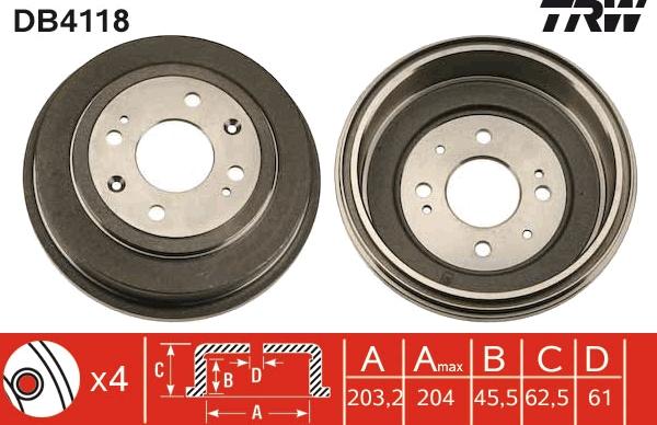 TRW DB4118 - Jarrurumpu inparts.fi