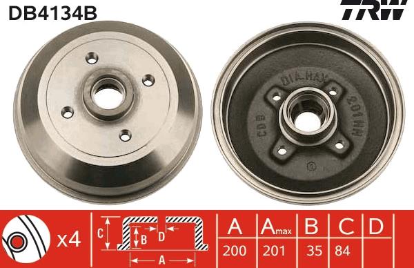 TRW DB4134B - Jarrurumpu inparts.fi