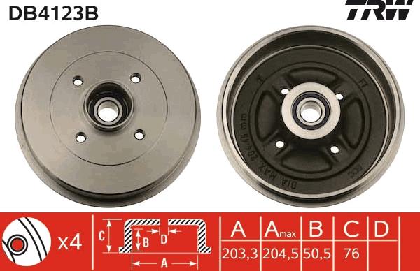 TRW DB4123B - Jarrurumpu inparts.fi