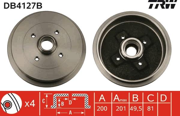 TRW DB4127B - Jarrurumpu inparts.fi