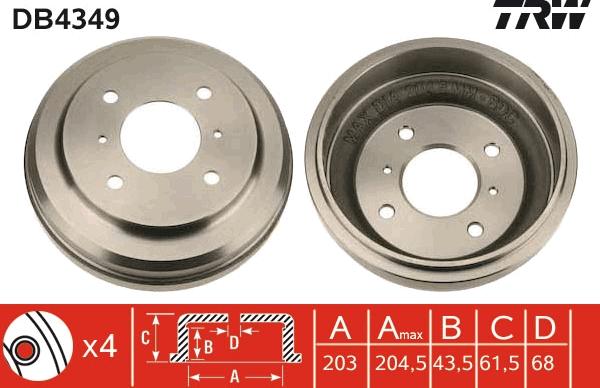 TRW DB4349 - Jarrurumpu inparts.fi