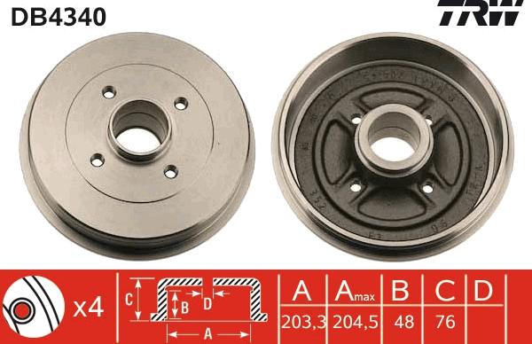 TRW DB4340 - Jarrurumpu inparts.fi