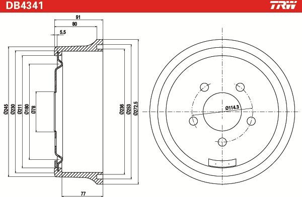 TRW DB4341 - Jarrurumpu inparts.fi