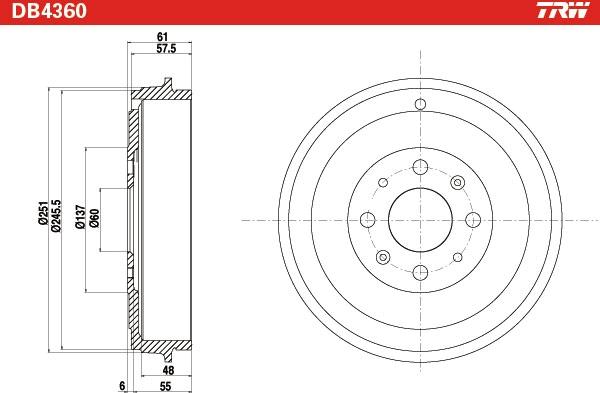 TRW DB4360 - Jarrurumpu inparts.fi