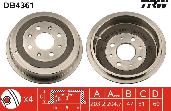 TRW DB4361 - Jarrurumpu inparts.fi