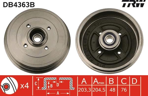 TRW DB4363B - Jarrurumpu inparts.fi