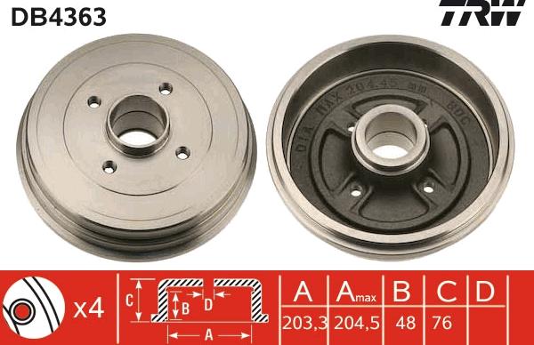 TRW DB4363 - Jarrurumpu inparts.fi