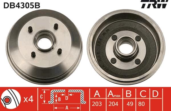 TRW DB4305B - Jarrurumpu inparts.fi