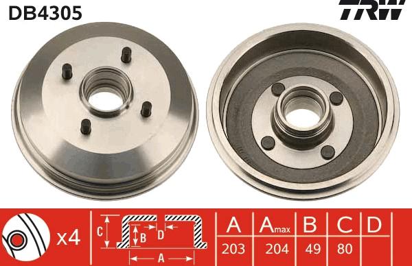 TRW DB4305 - Jarrurumpu inparts.fi