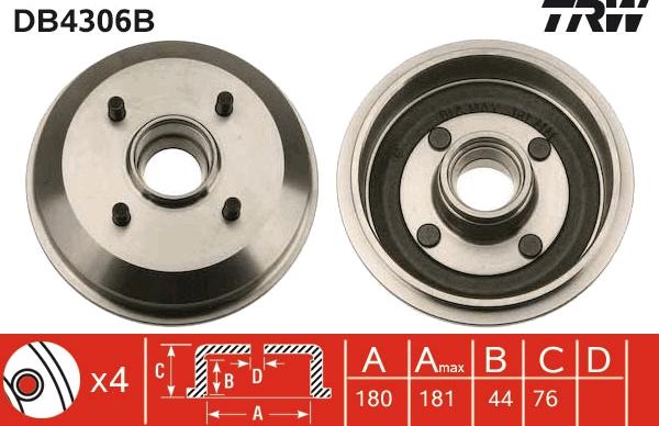 TRW DB4306B - Jarrurumpu inparts.fi