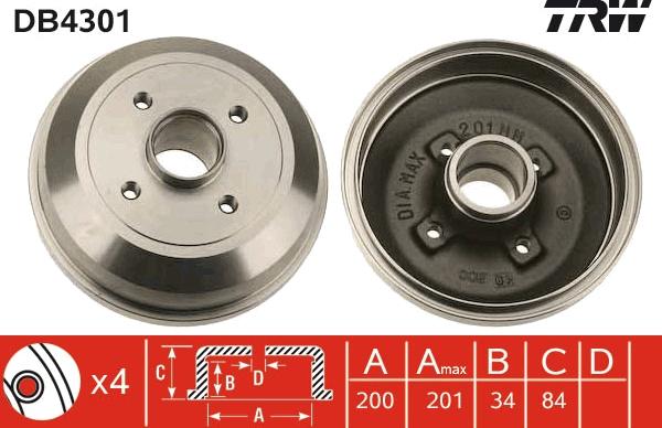 TRW DB4301 - Jarrurumpu inparts.fi