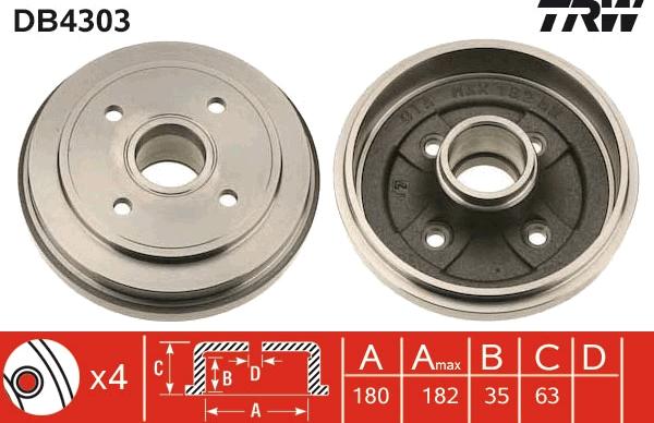 TRW DB4303 - Jarrurumpu inparts.fi