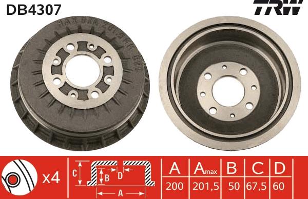 TRW DB4307 - Jarrurumpu inparts.fi