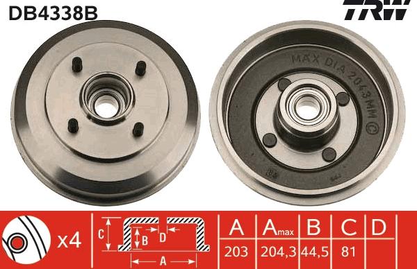 TRW DB4338B - Jarrurumpu inparts.fi