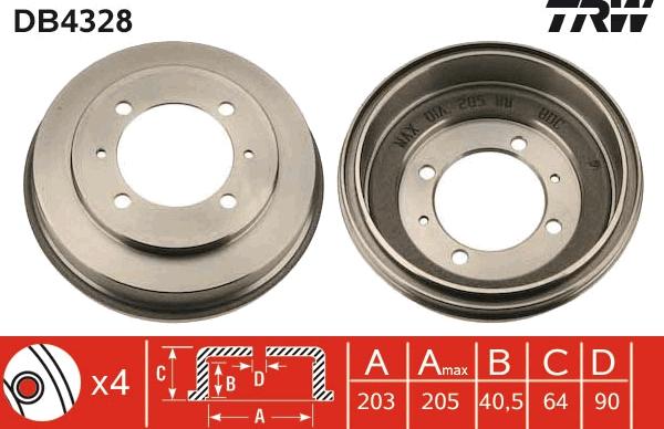 TRW DB4328 - Jarrurumpu inparts.fi