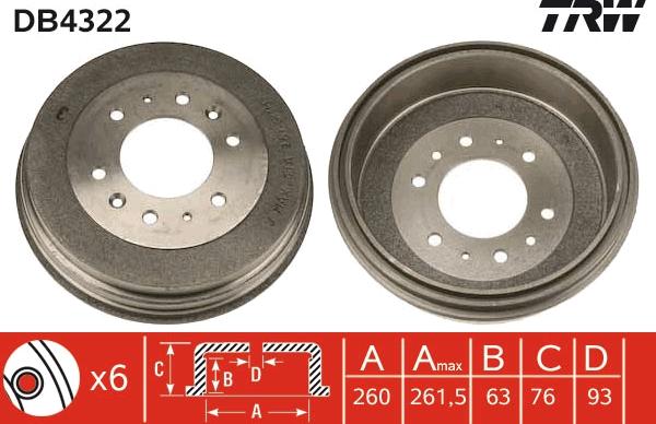 TRW DB4322 - Jarrurumpu inparts.fi