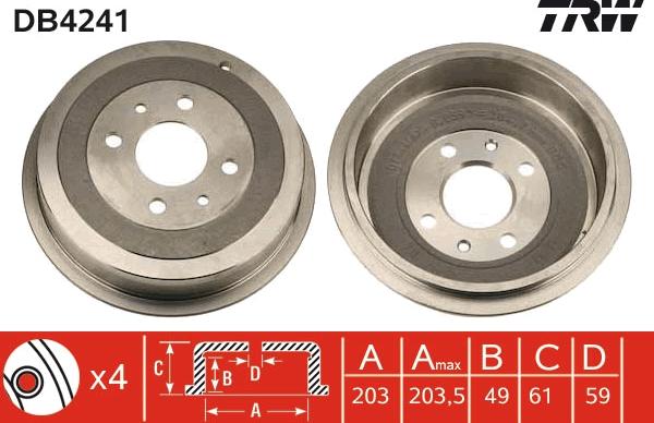 TRW DB4241 - Jarrurumpu inparts.fi