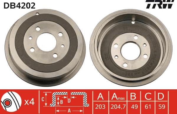 TRW DB4202 - Jarrurumpu inparts.fi