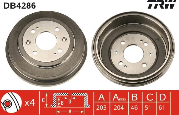 TRW DB4286 - Jarrurumpu inparts.fi