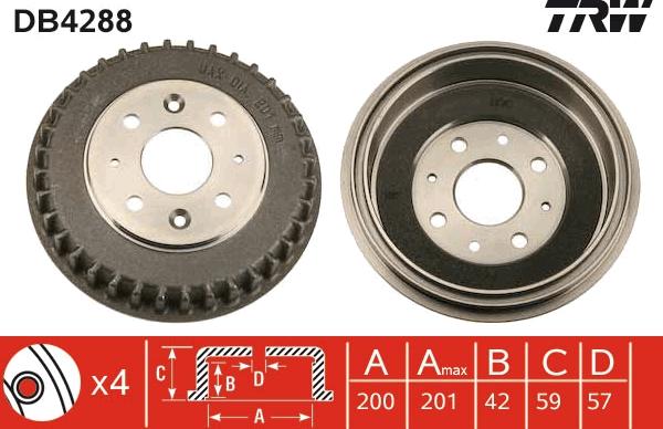 TRW DB4288 - Jarrurumpu inparts.fi