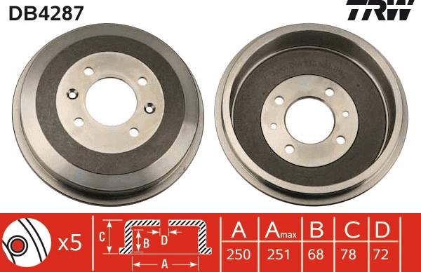 TRW DB4287 - Jarrurumpu inparts.fi