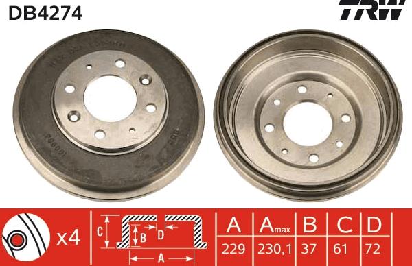 TRW DB4274 - Jarrurumpu inparts.fi