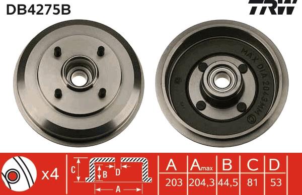 TRW DB4275B - Jarrurumpu inparts.fi