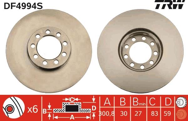 TRW DF4994S - Jarrulevy inparts.fi