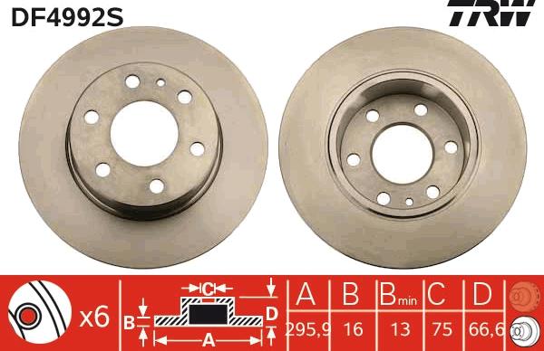 TRW DF4992S - Jarrulevy inparts.fi