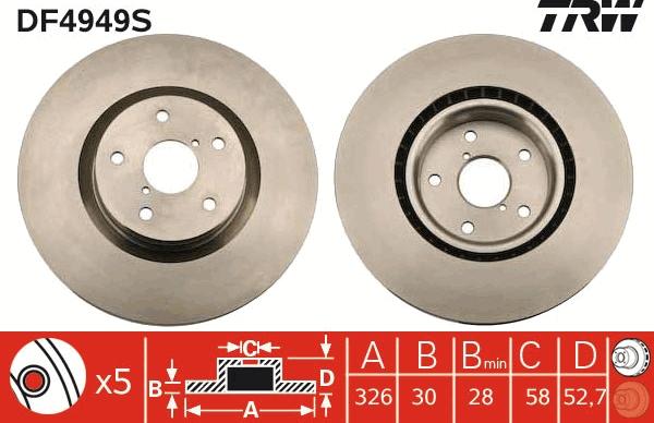 TRW DF4949S - Jarrulevy inparts.fi