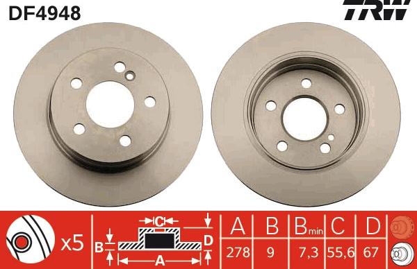 TRW DF4948 - Jarrulevy inparts.fi