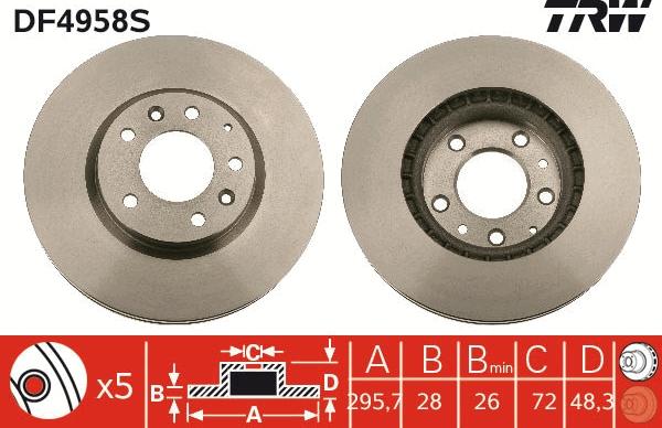 TRW DF4958S - Jarrulevy inparts.fi