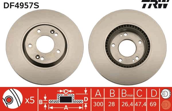 TRW DF4957S - Jarrulevy inparts.fi