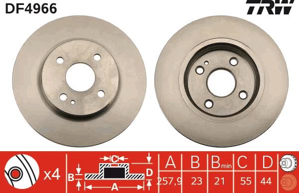 TRW DF4966 - Jarrulevy inparts.fi