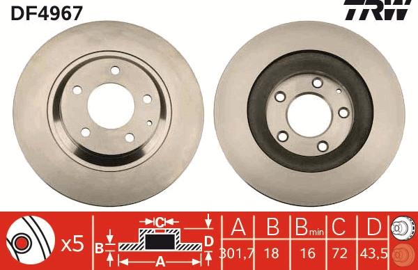 TRW DF4967 - Jarrulevy inparts.fi