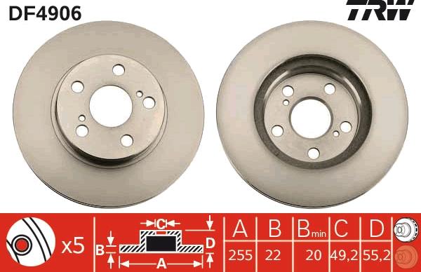 TRW DF4906 - Jarrulevy inparts.fi