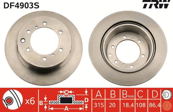 TRW DF4903S - Jarrulevy inparts.fi