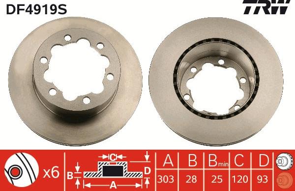 TRW DF4919S - Jarrulevy inparts.fi