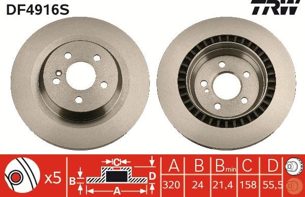 TRW DF4916S - Jarrulevy inparts.fi