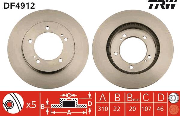 TRW DF4912 - Jarrulevy inparts.fi