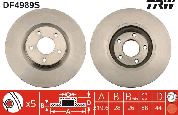 TRW DF4989S - Jarrulevy inparts.fi