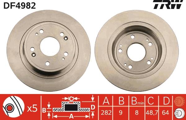 TRW DF4982 - Jarrulevy inparts.fi