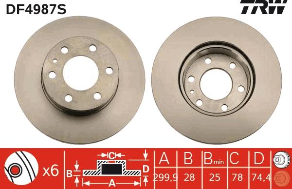 TRW DF4987S - Jarrulevy inparts.fi