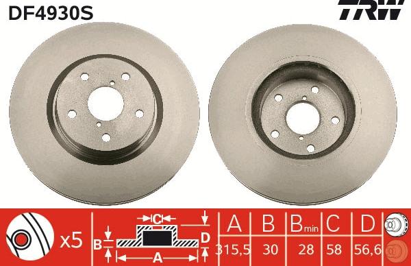 TRW DF4930S - Jarrulevy inparts.fi