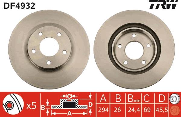 TRW DF4932 - Jarrulevy inparts.fi