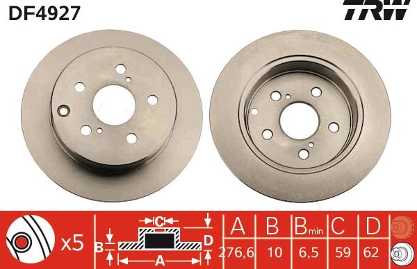 TRW DF4927 - Jarrulevy inparts.fi