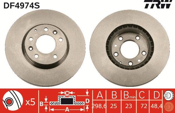 TRW DF4974S - Jarrulevy inparts.fi