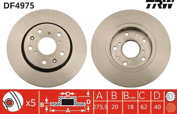 TRW DF4975 - Jarrulevy inparts.fi